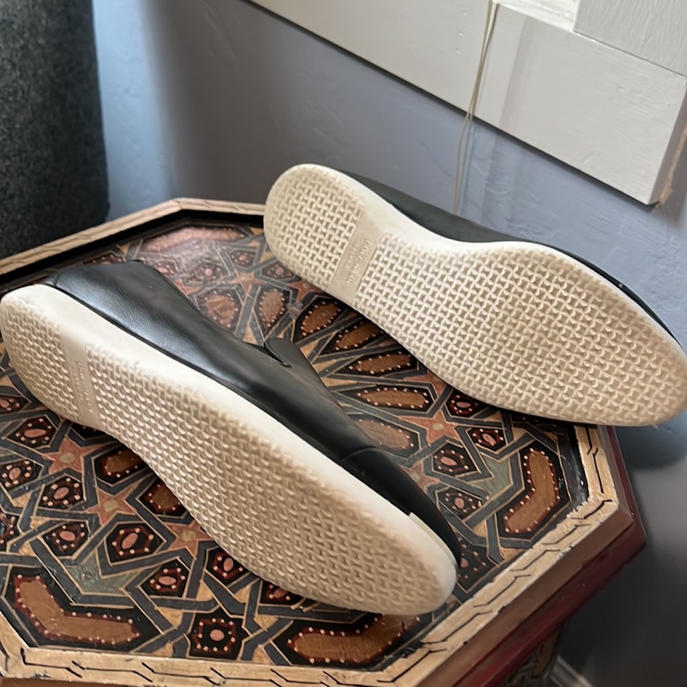 Cole Haan Black Leather Slip-On Loafers with White Sole - Picture 3 of 3